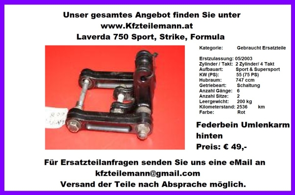 Federbein Umlenkarm hinten Laverda 750S,Strike,Formula